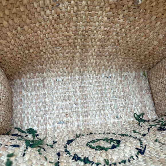 Vintage Luggage Handmade Acapulco Mexico Oversized Straw Tote Bag with Flowers - Picture 8 of 8